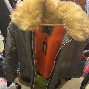 Medium Padded Bomber Jacket with Faux Fur, brand new